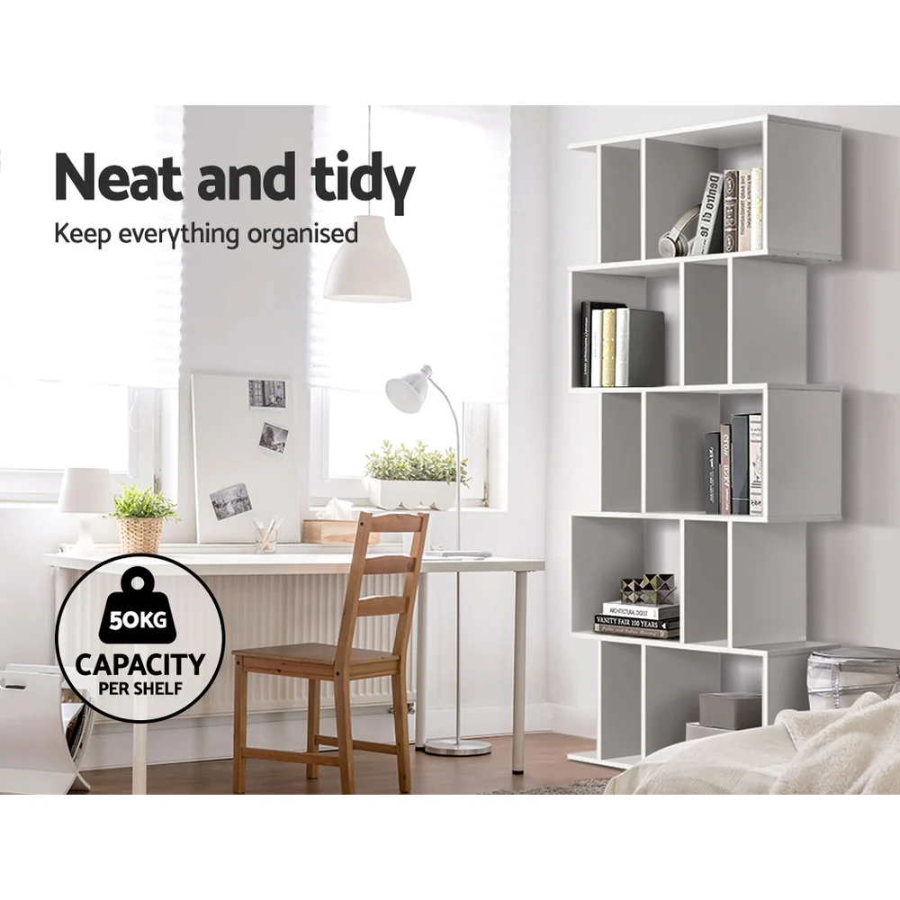 Artiss Bookshelf 5 Tiers - RITA White - Image 8