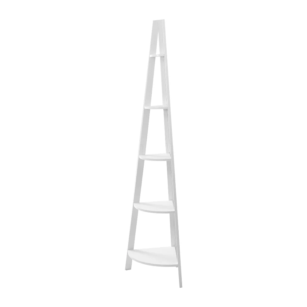 Artiss Bookshelf Corner Shelf 5 Tiers - CANE White - Image 6