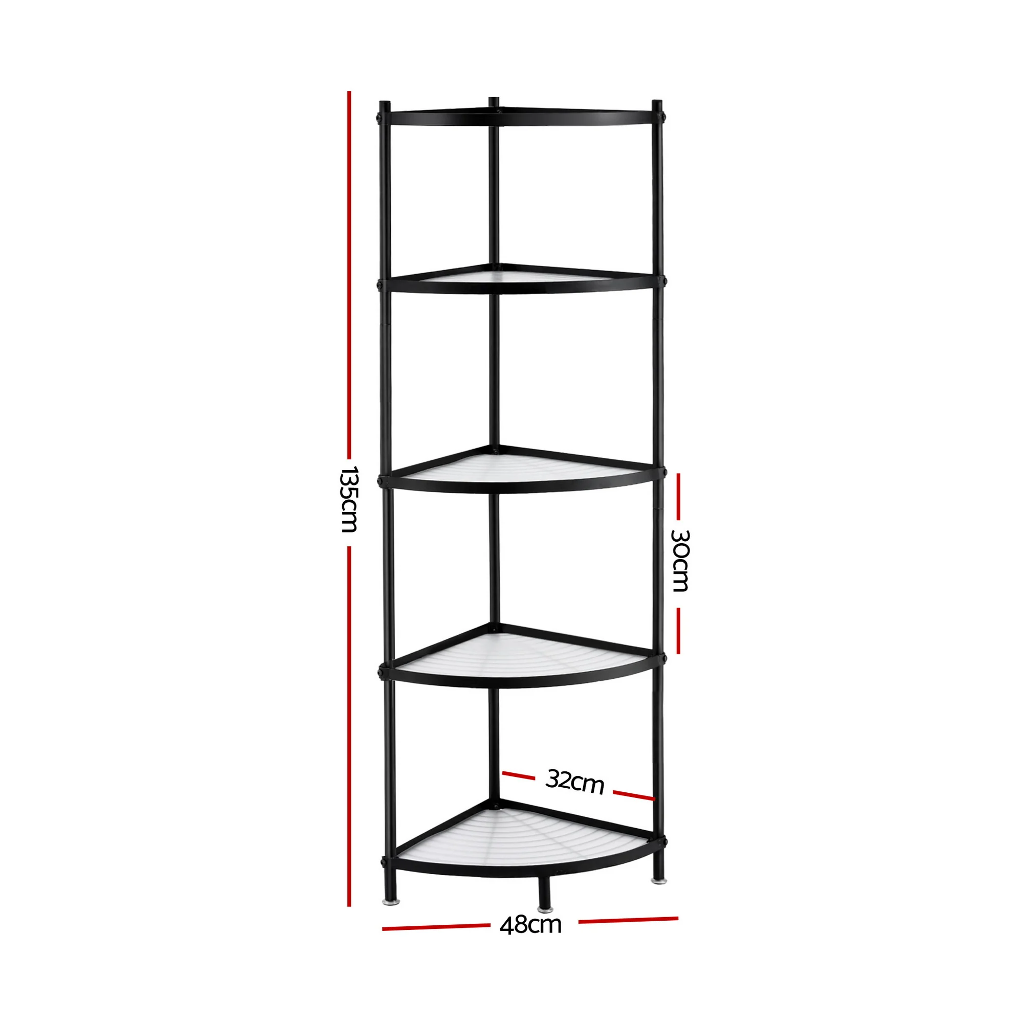 Artiss 5-Tier Kitchen Corner Shelf Rack Stand Microwave Metal Storage Shelves - Image 3