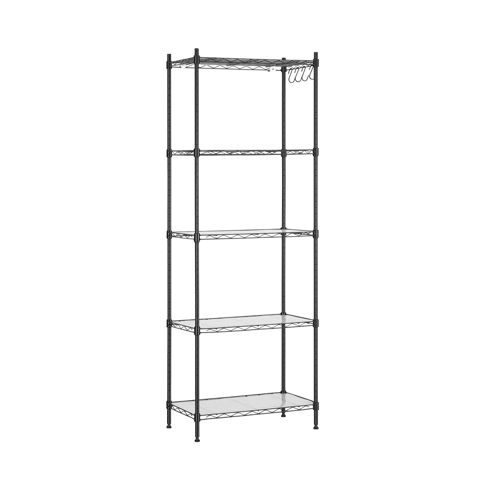 Artiss 5-Tier Kitchen Rack Shelf Shelving Unit 55x30x150CM Adjustable Metal Storage Shelves Black - Image 2