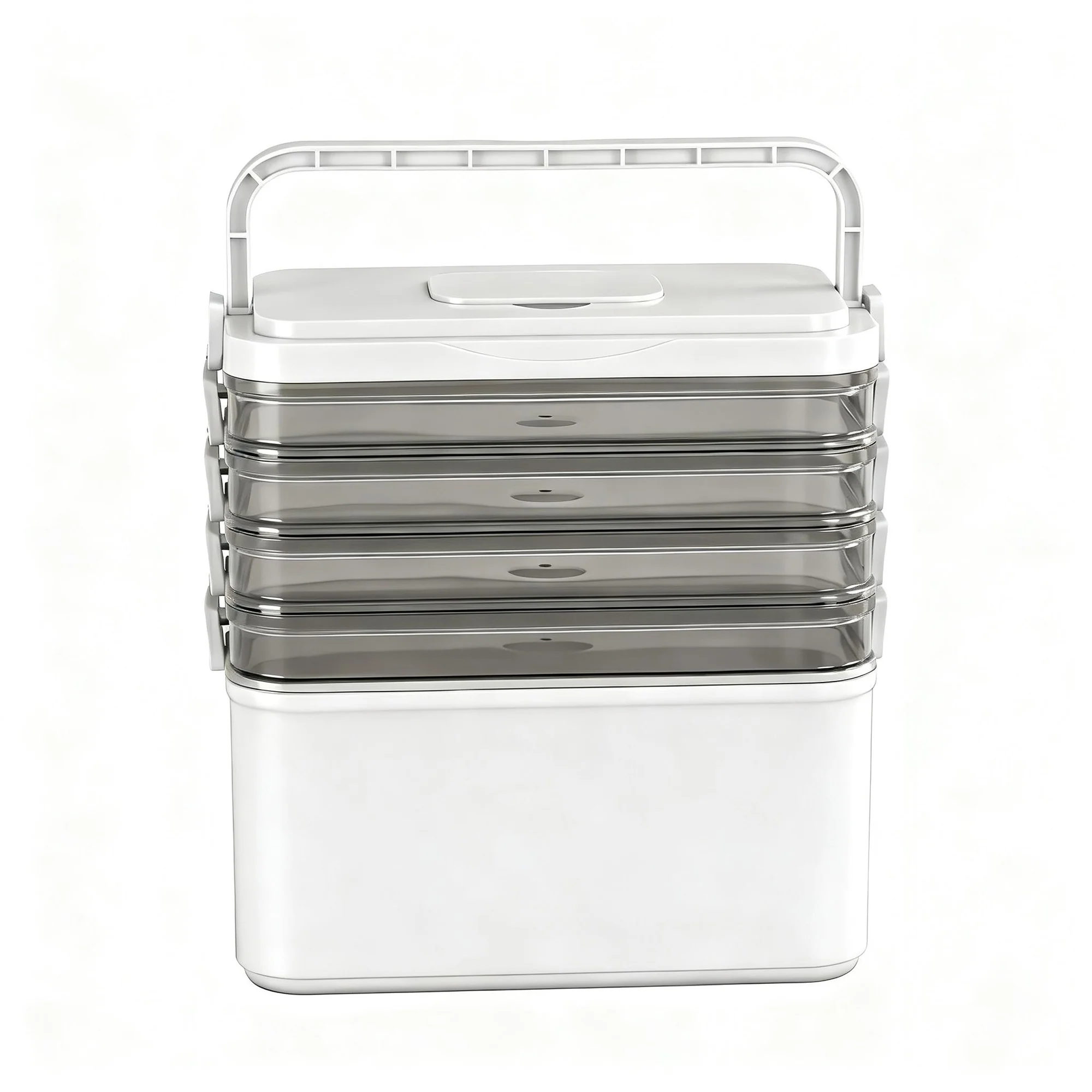 Artiss 5 Tier Portable Storage Box Detachable with Handles Plastic Clear - Image 4