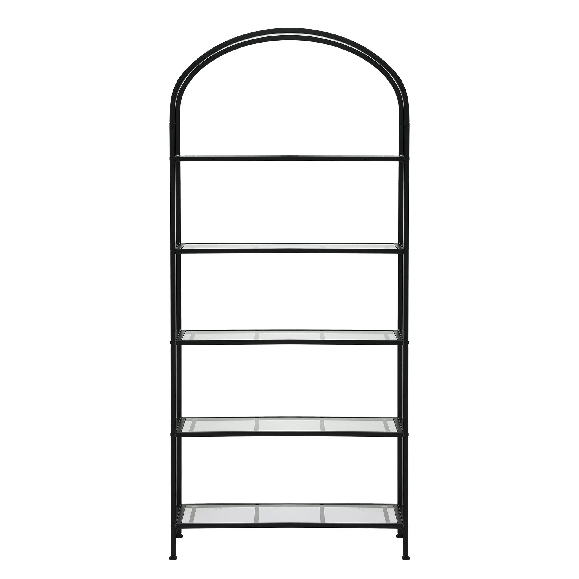 Artiss 5 Tiers Bookshelf Industrial Etagere Bookcase Display Shelf Black - Image 4
