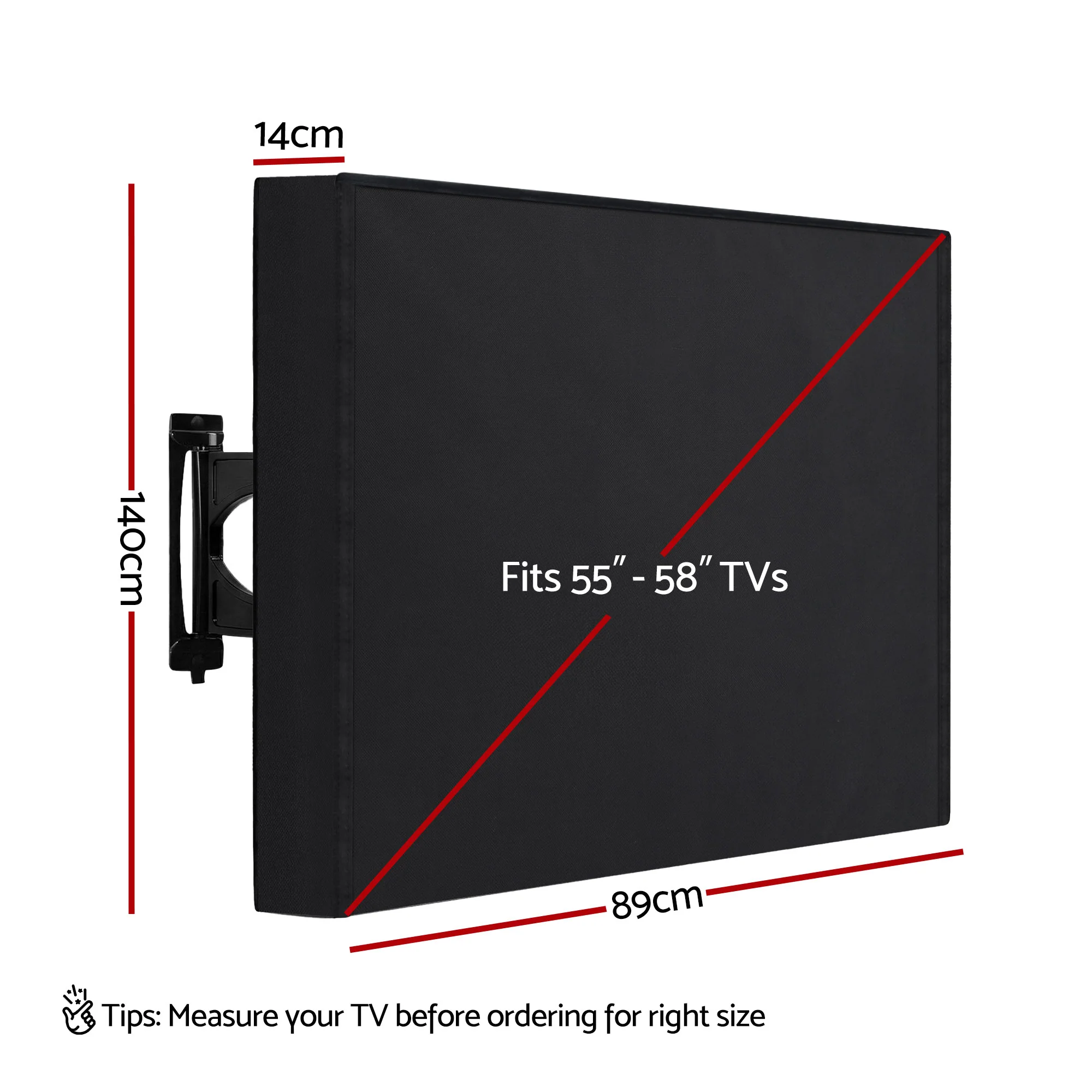 Artiss 55-58 Inch TV Cover Waterproof Outdoor Patio Flat Television Protector - Image 2