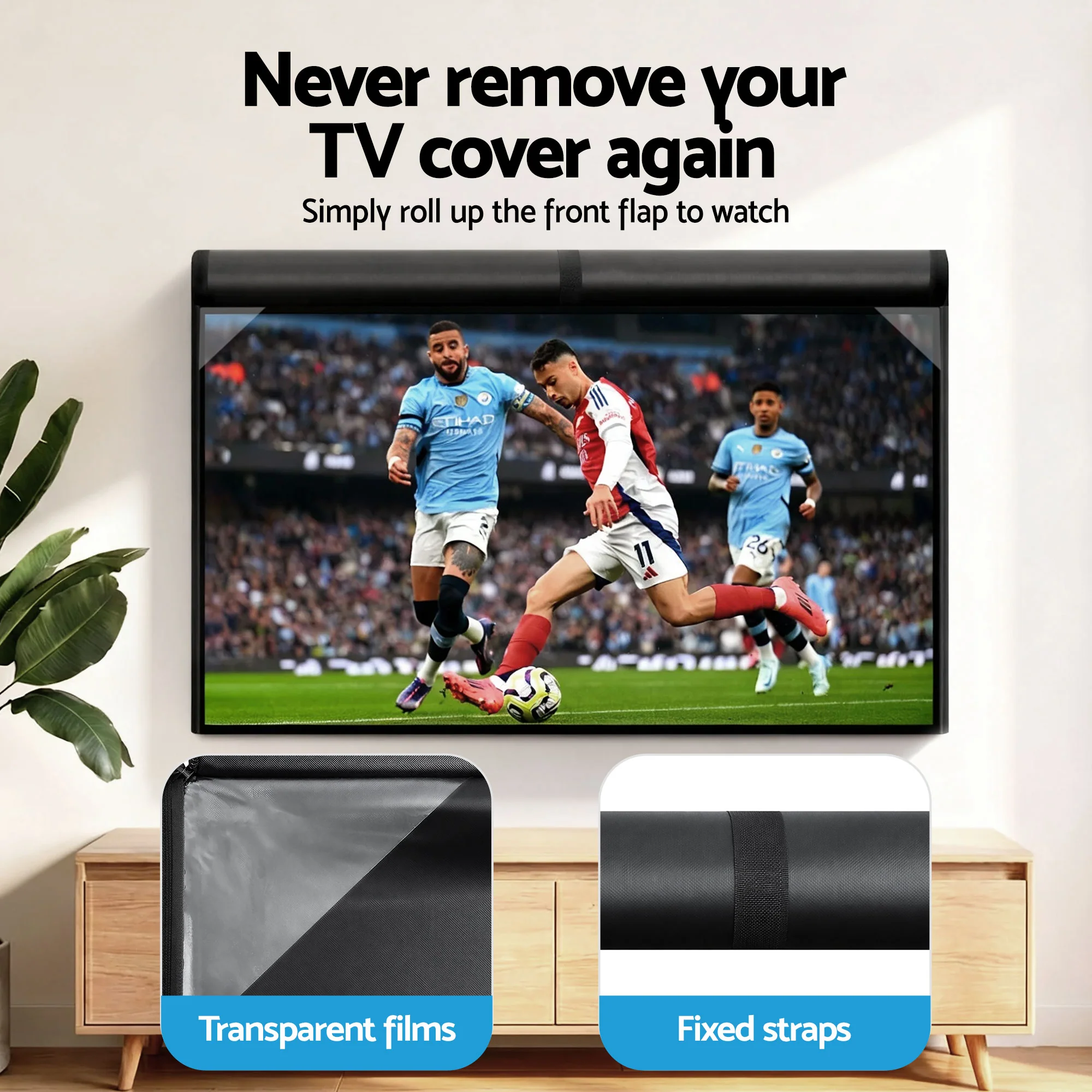 Artiss 55-58 Inch TV Cover Waterproof Outdoor Patio Flat Television Protector - Image 7