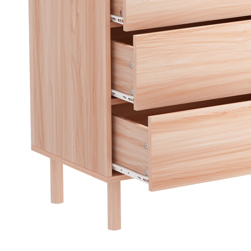 Artiss 6 Chest of Drawers Cabinet Dresser Table Tallboy Storage Bedroom Pine - Image 4