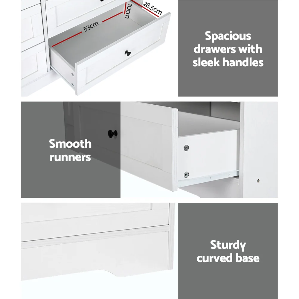 Artiss 6 Chest of Drawers - LEIF White - Image 7