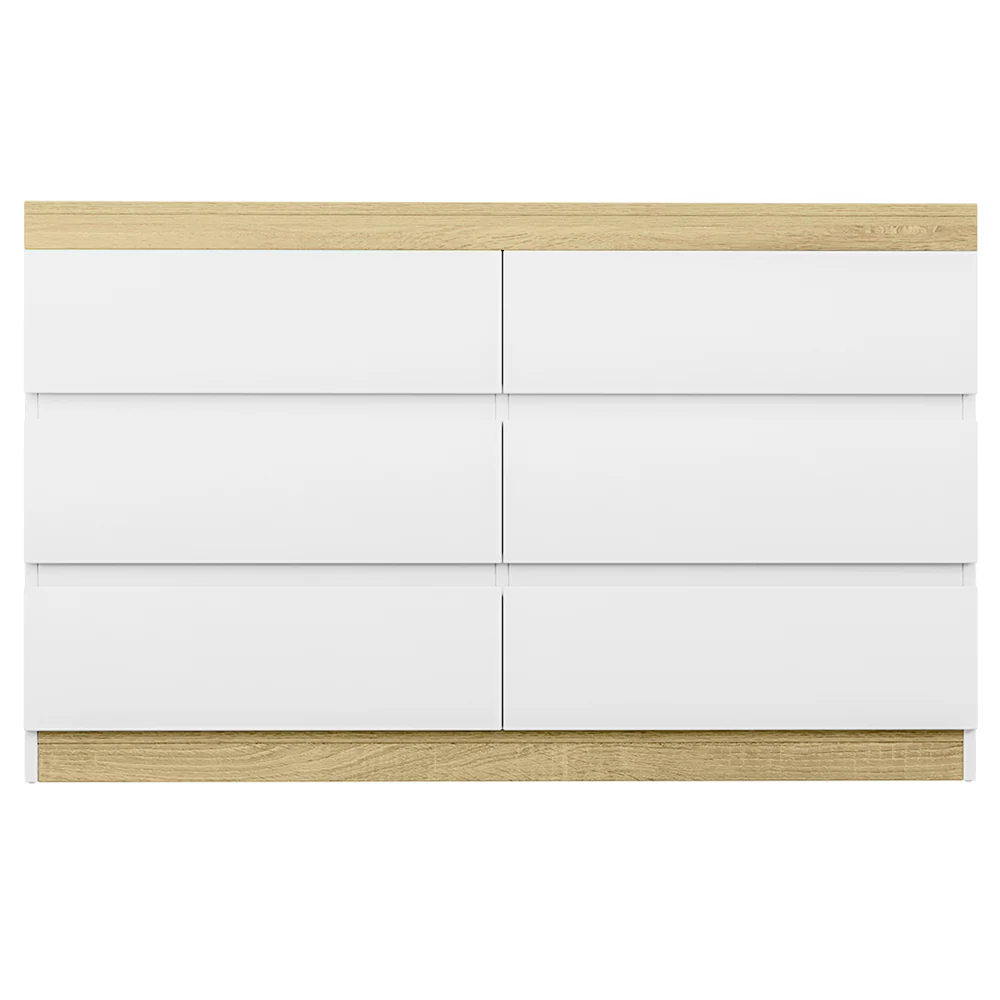 Artiss 6 Chest of Drawers Cabinet Dresser Table Tallboy Storage Bedroom White - Image 3