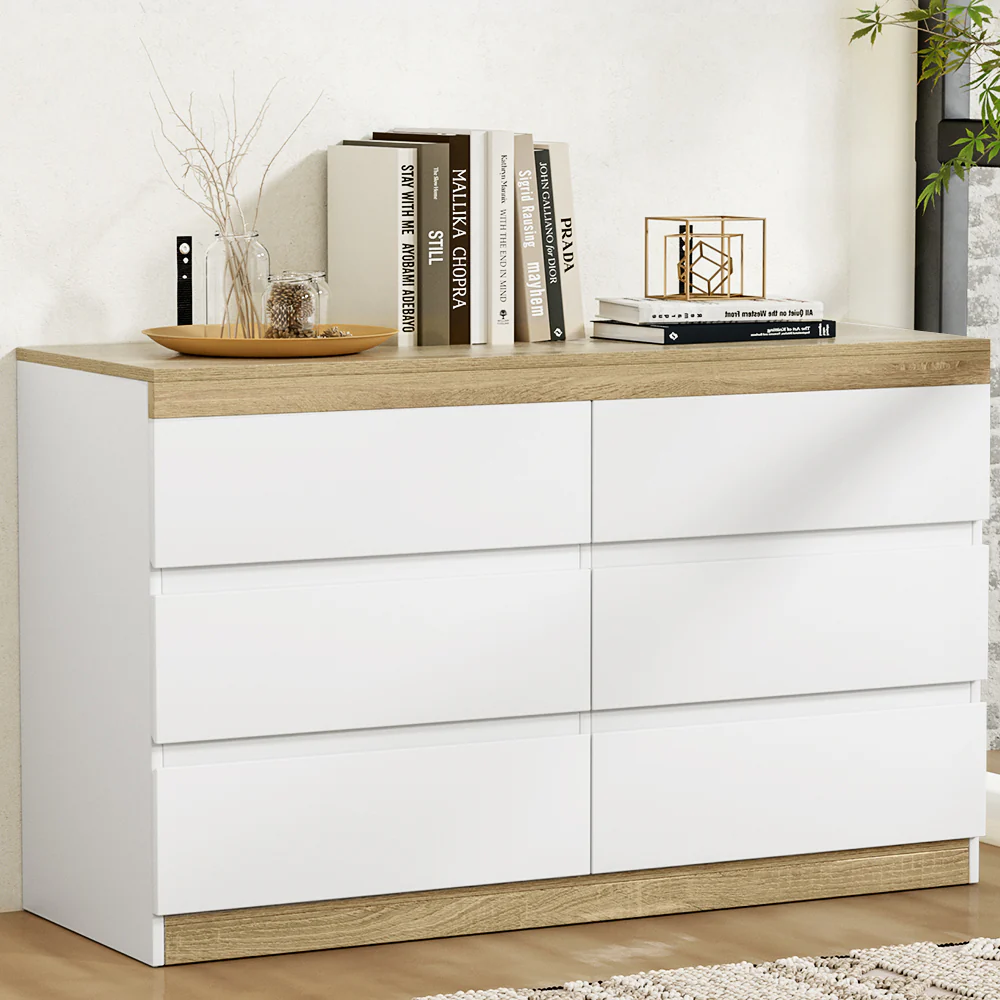 Artiss 6 Chest of Drawers Cabinet Dresser Table Tallboy Storage Bedroom White - Image 7