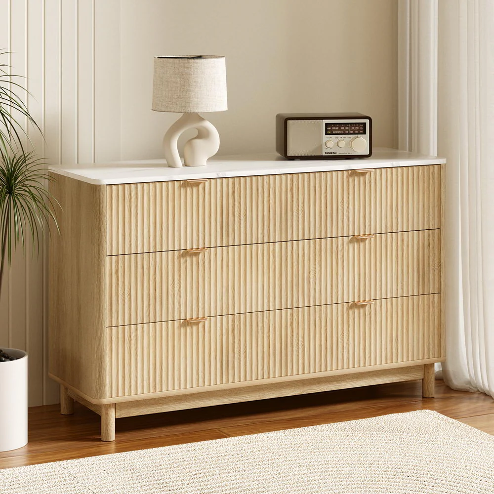 Artiss 6 Chest of Drawers Dresser Table Pine - Image 7