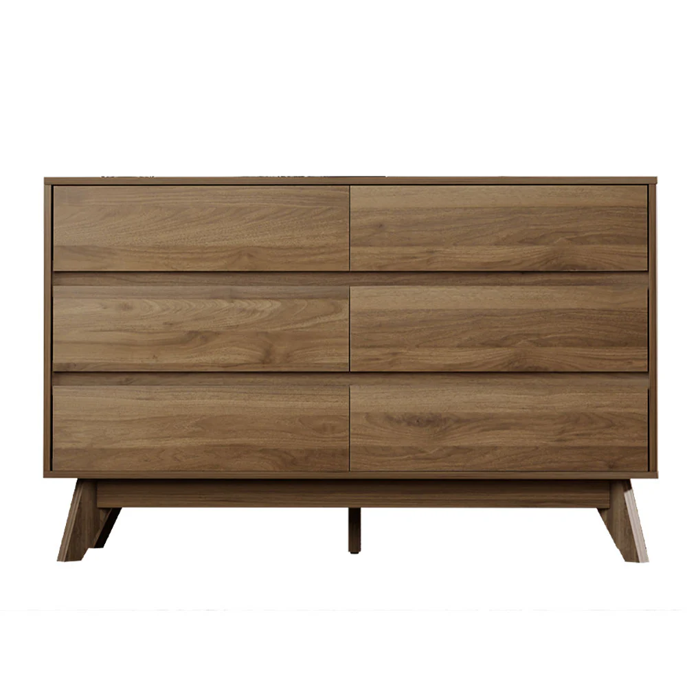Artiss 6 Chest of Drawers - XAVI Walnut - Image 4