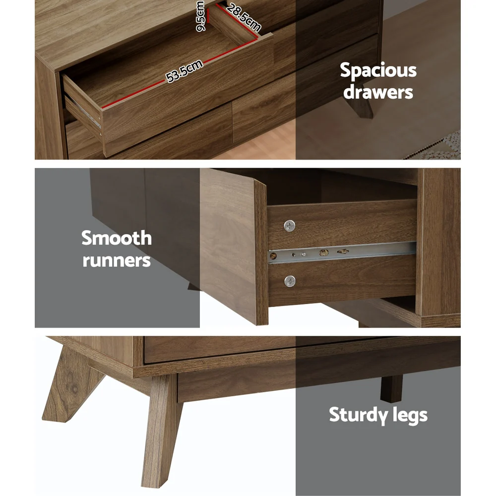 Artiss 6 Chest of Drawers - XAVI Walnut - Image 7