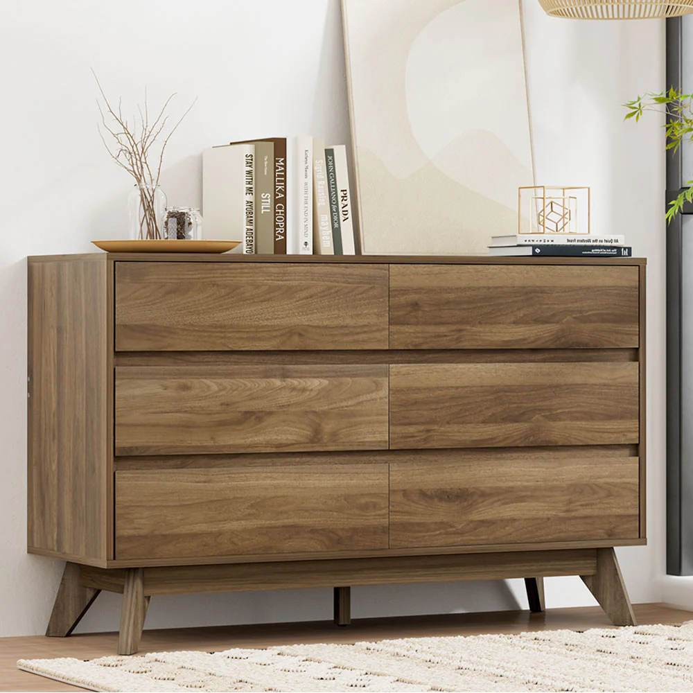 Artiss 6 Chest of Drawers - XAVI Walnut - Image 8