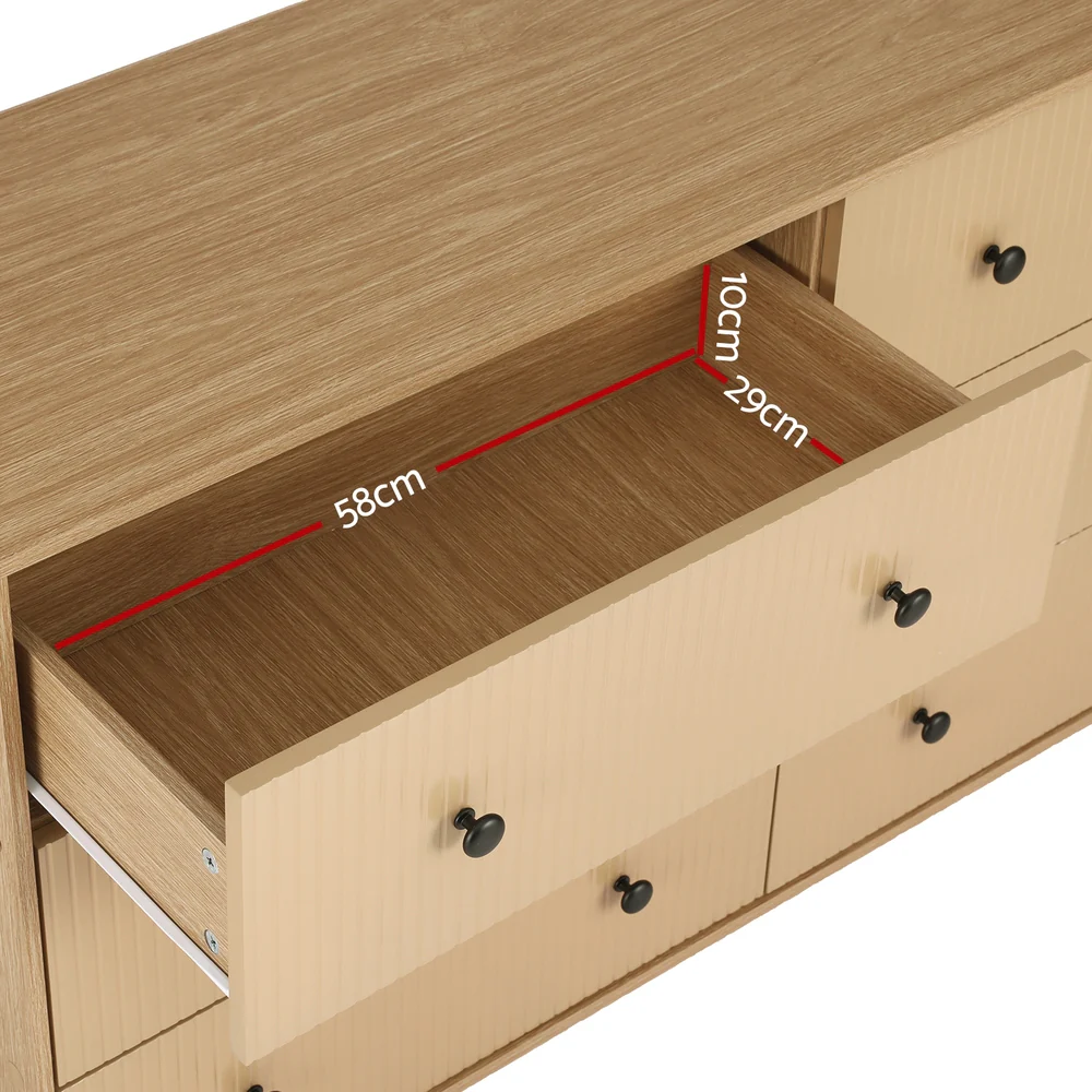 Artiss 6 Chest of Drawers Tallboy Cabinet - RUTH Pine - Image 3