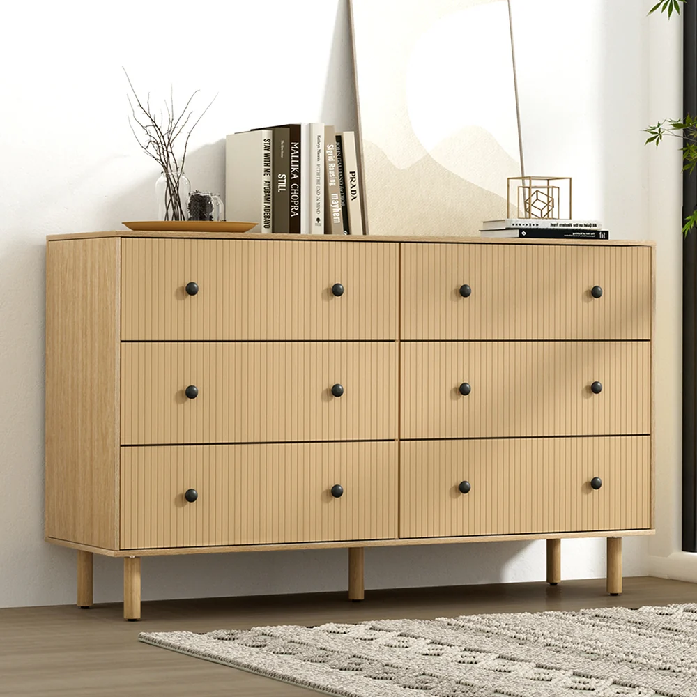 Artiss 6 Chest of Drawers Tallboy Cabinet - RUTH Pine - Image 5