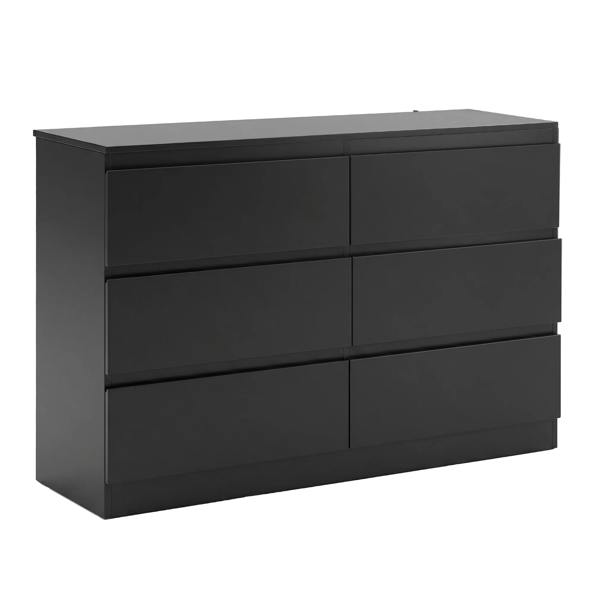 Artiss 6 Chest of Drawers Lowboy Black - Image 2