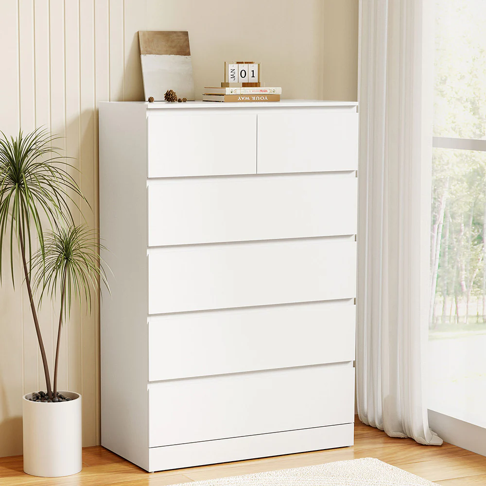 Artiss 6 Chest of Drawers - PEPE White - Image 8