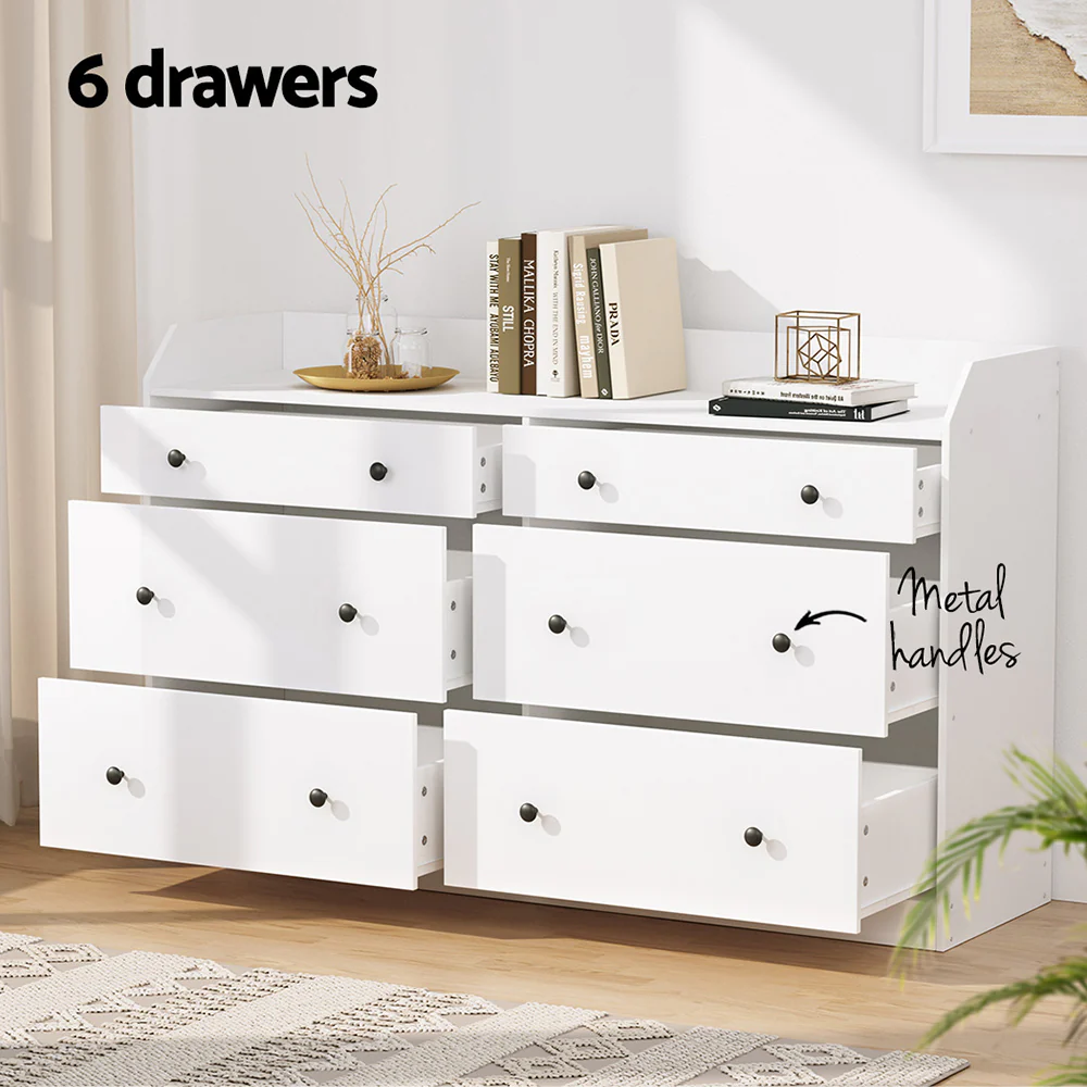 Artiss 6 Chest of Drawers - PETE White - Image 6