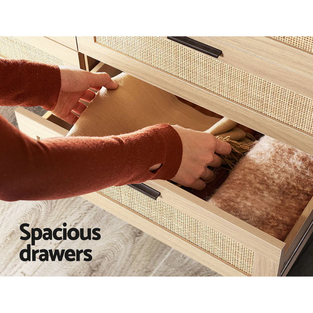 Artiss 6 Chest of Drawers - BRIONY Oak - Image 8