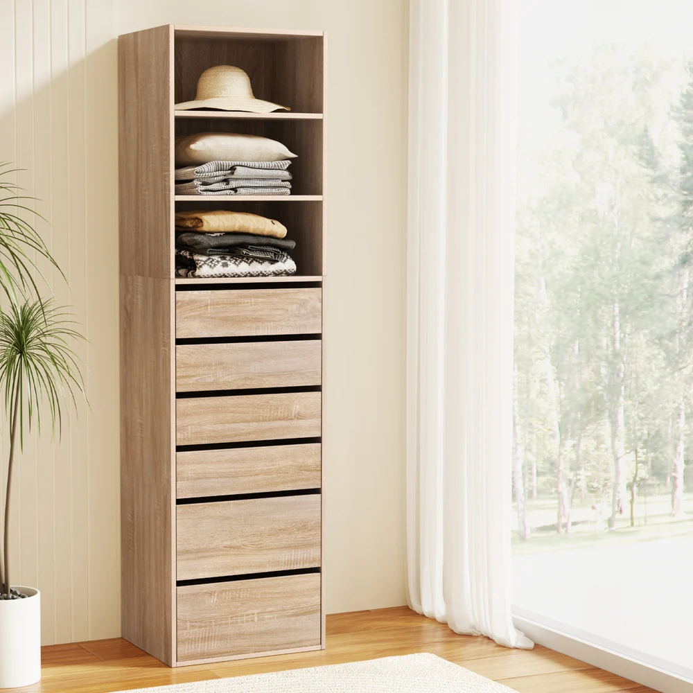 Artiss 6 Chest of Drawers Tallboy Cabinet Pine - Image 7