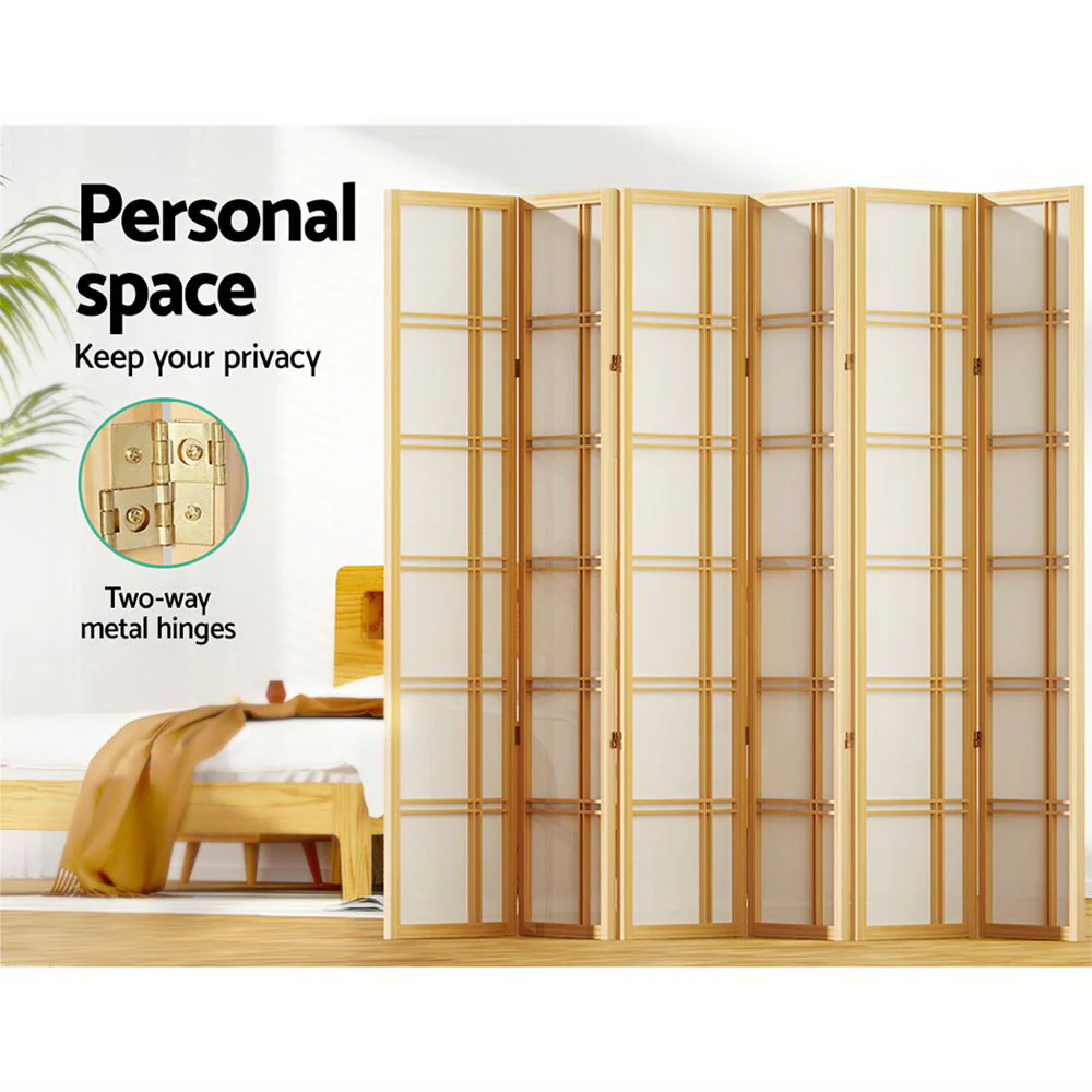 Artiss 6 Panel Room Divider Screen 265x179cm Nova Natural - Image 5