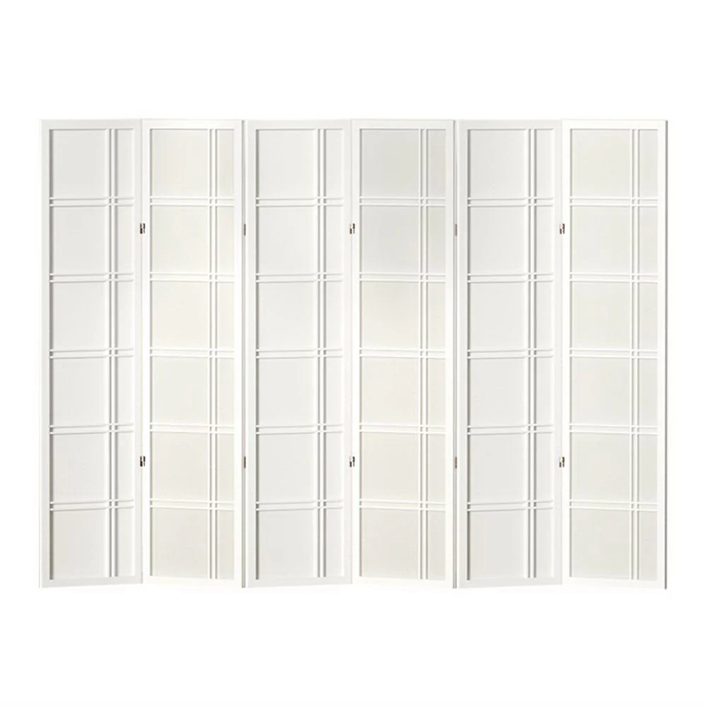 Artiss 6 Panel Room Divider Screen 265x179cm Nova White - Image 4
