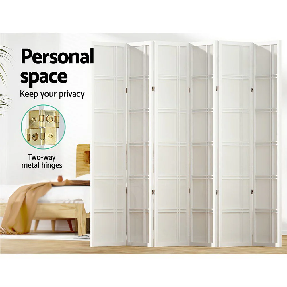 Artiss 6 Panel Room Divider Screen 265x179cm Nova White - Image 5