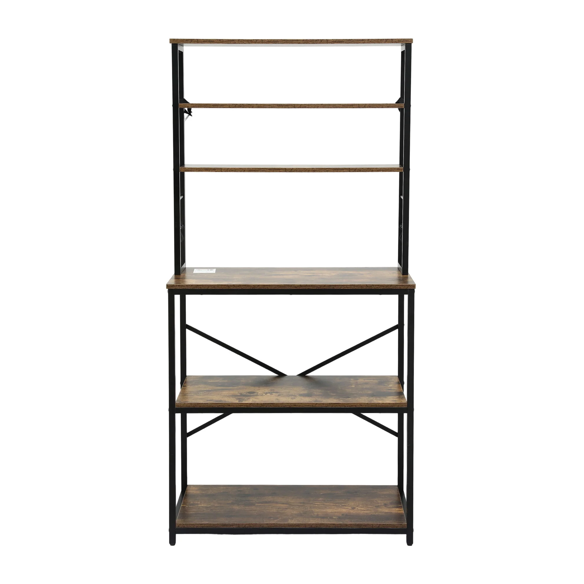 Artiss 6-Tier Kitchen Rack with 6 Hooks Microwave Storage Shelf 80cm x 167cm - Image 4