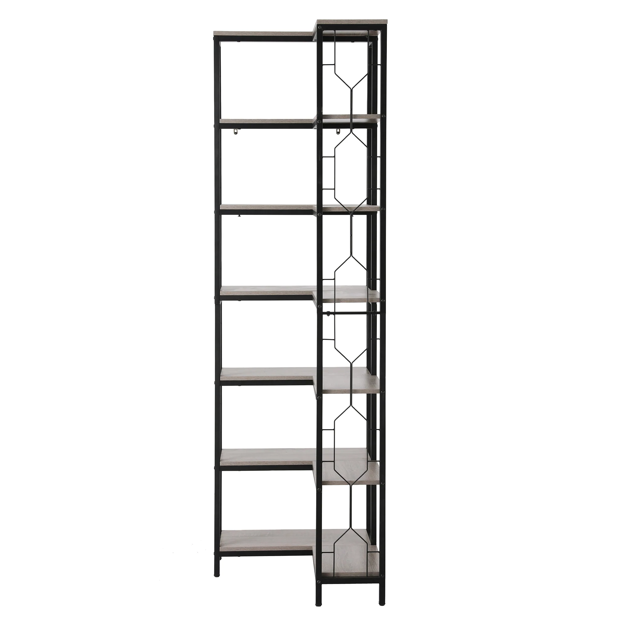 Artiss 6 Tiers Bookshelf Corner Shelf Bookcase Display Shelves Oak - Image 4