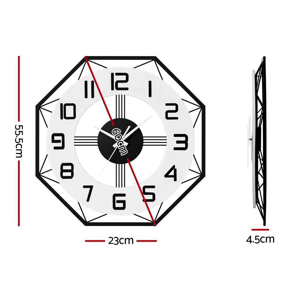 Artiss 60CM Wall Clock Octagon - Image 3