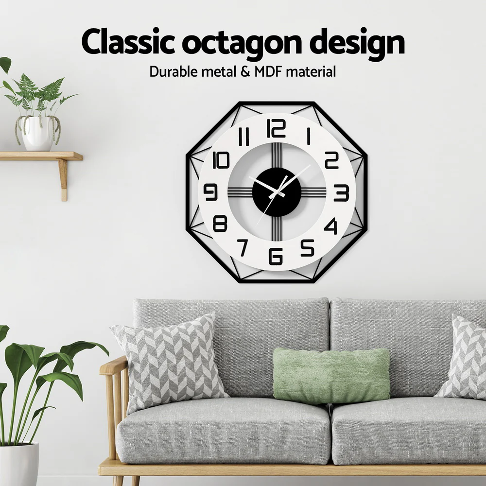 Artiss 60CM Wall Clock Octagon - Image 5