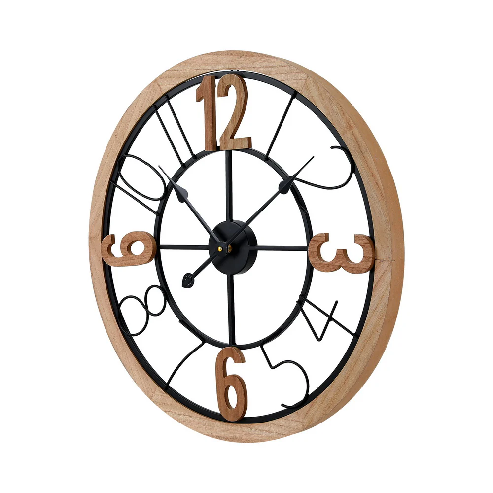 Artiss 60CM Wall Clock Wooden - Image 4