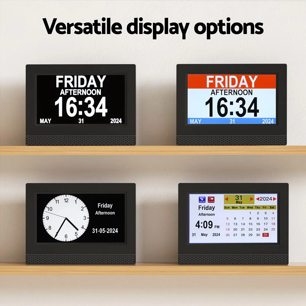 Artiss 7 Digital Day Clock Calendar Alarm Black - Image 5