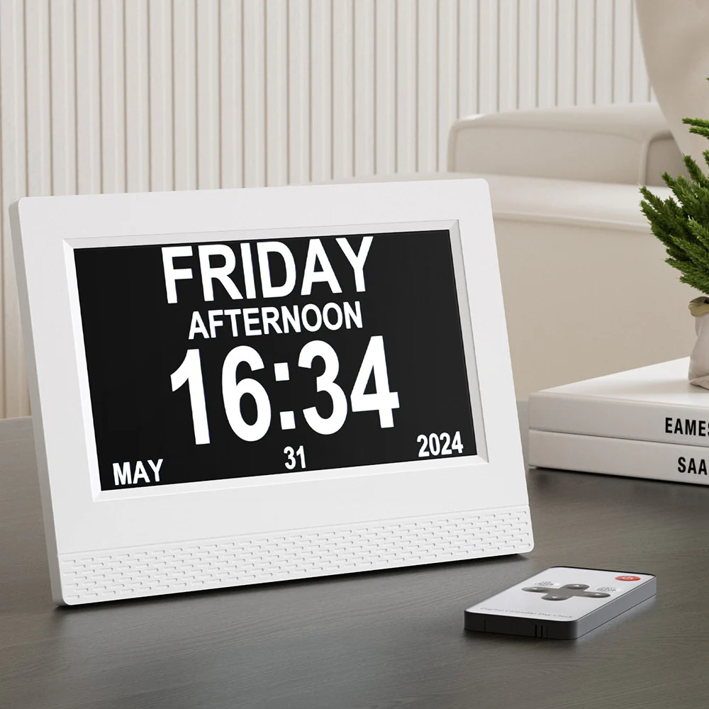 Artiss 7 Digital Day Clock Calendar Alarm White - Image 2