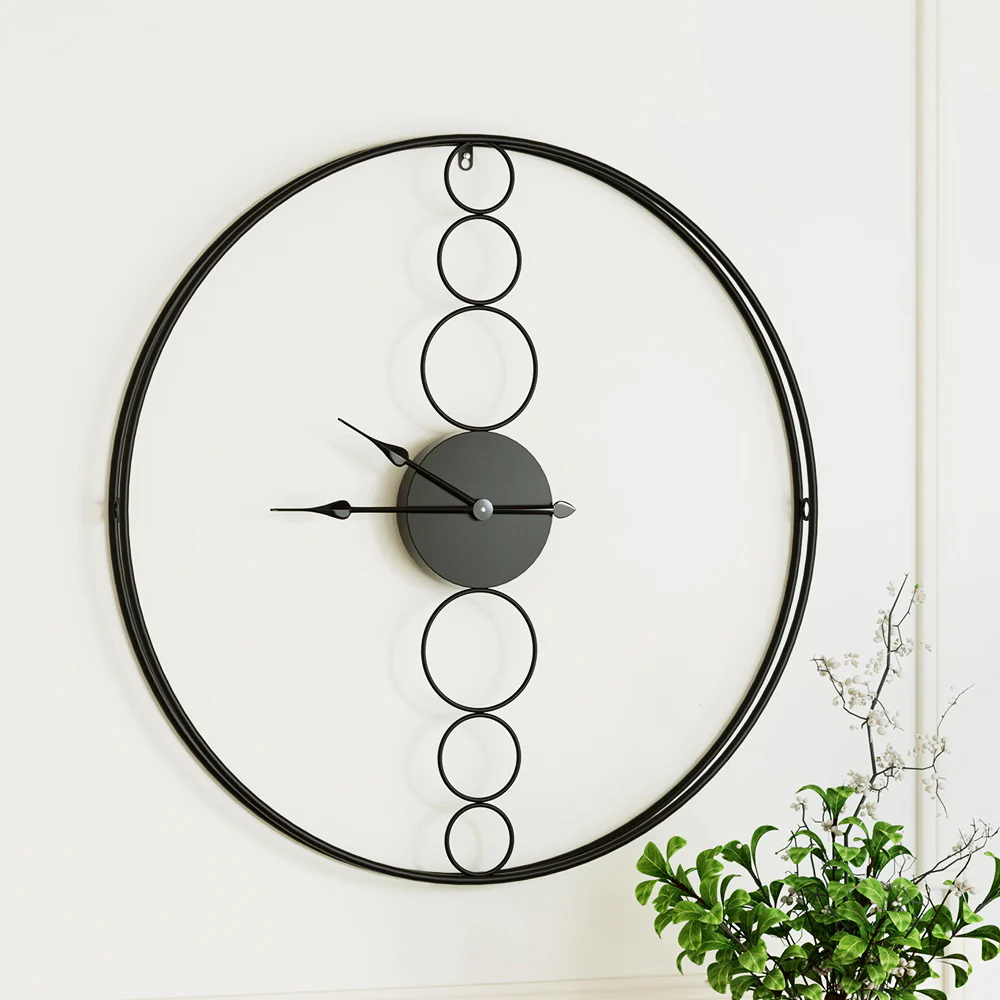 Artiss 75cm Wall Clock Large No Numeral Round Black - Image 7