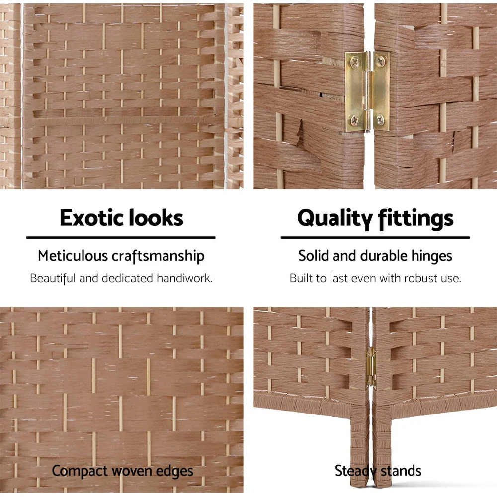 Artiss 8 Panel Room Divider Screen 326x170cm Woven Natural - Image 3