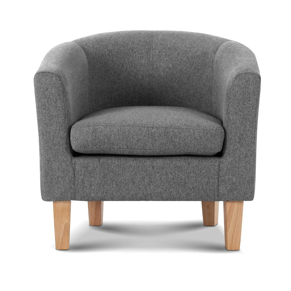 Artiss Abby Armchair - Grey - Image 4