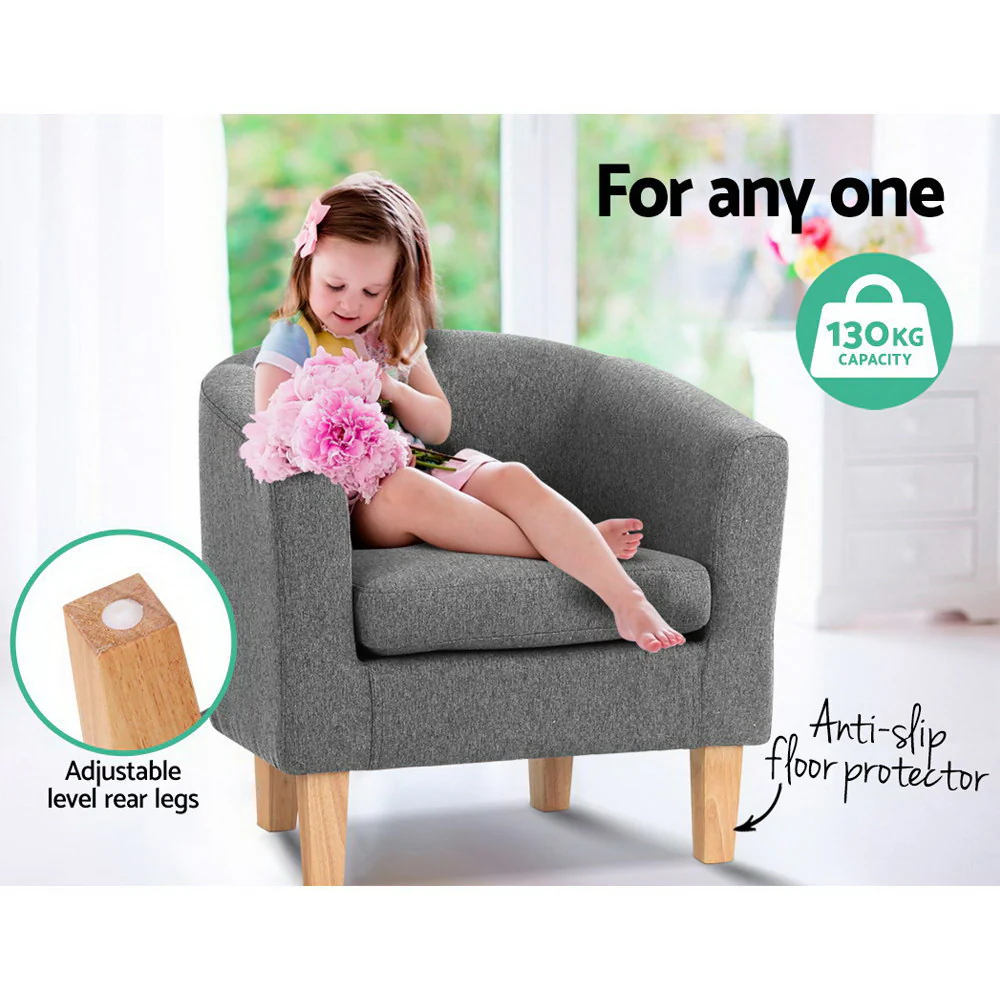Artiss Abby Armchair - Grey - Image 6