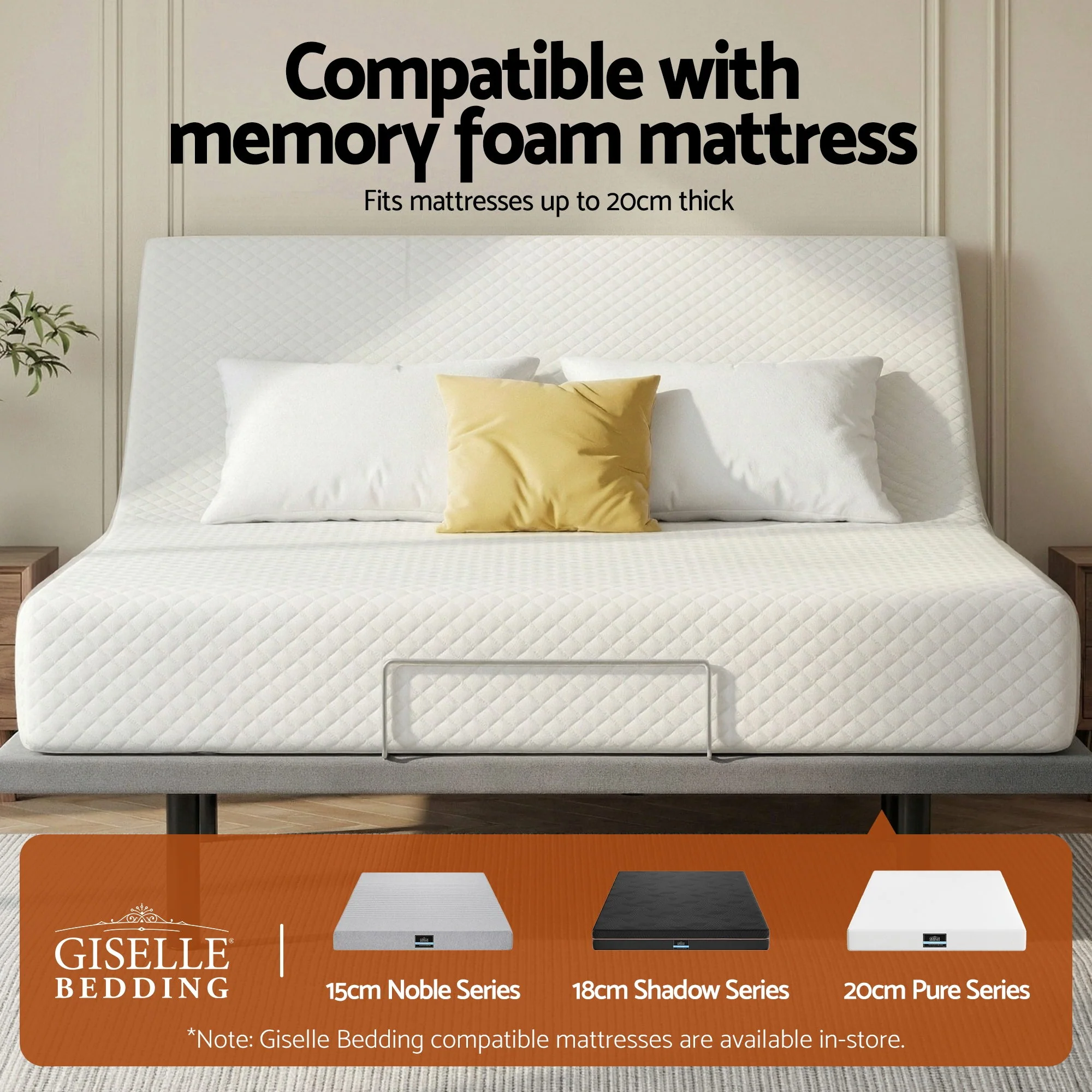 Artiss Adjustable Bed Frame Queen Electric Bed Base with Remote - Image 7