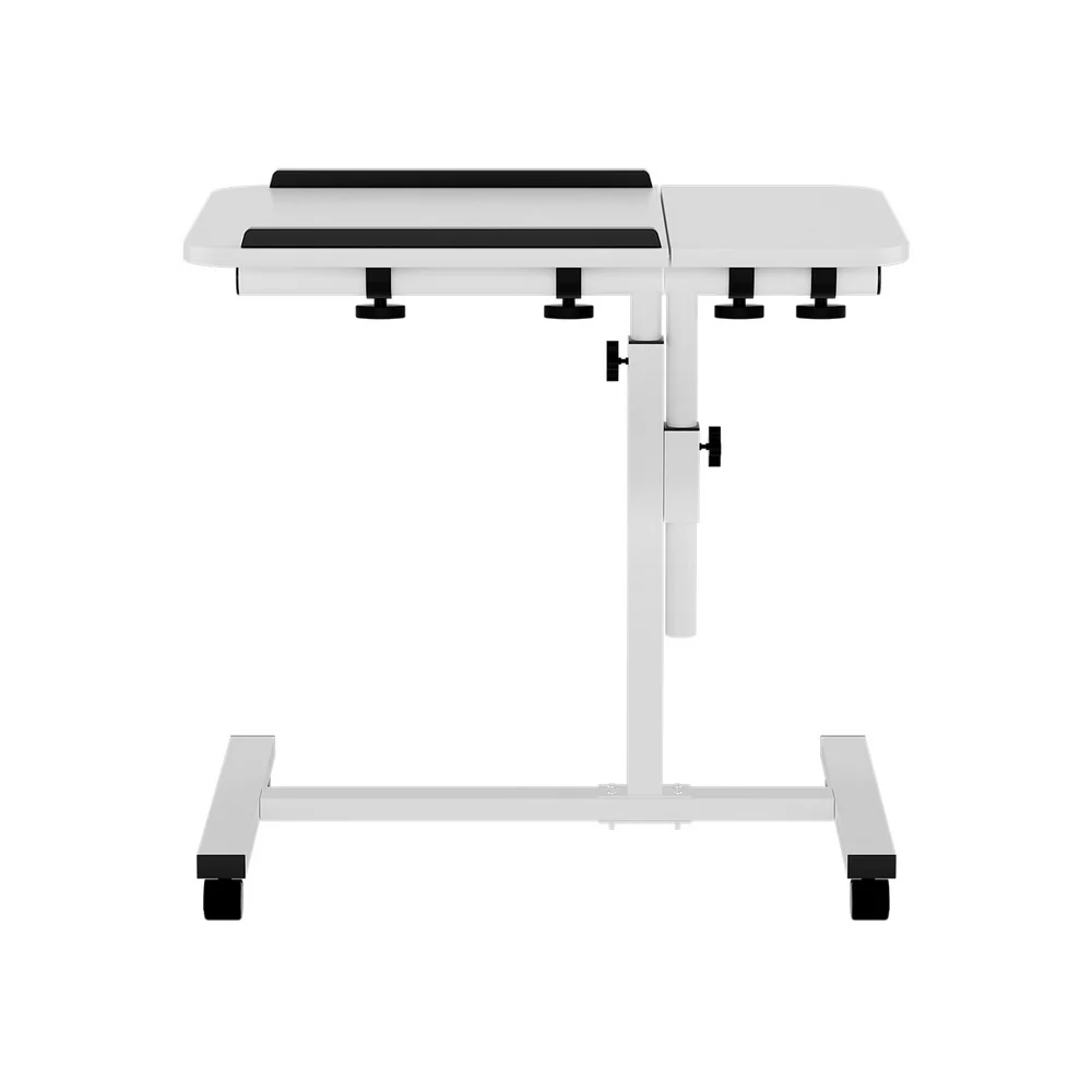 Artiss Adjustable Laptop Desk Rolling Stand Overbed Table Wheels White - Image 4