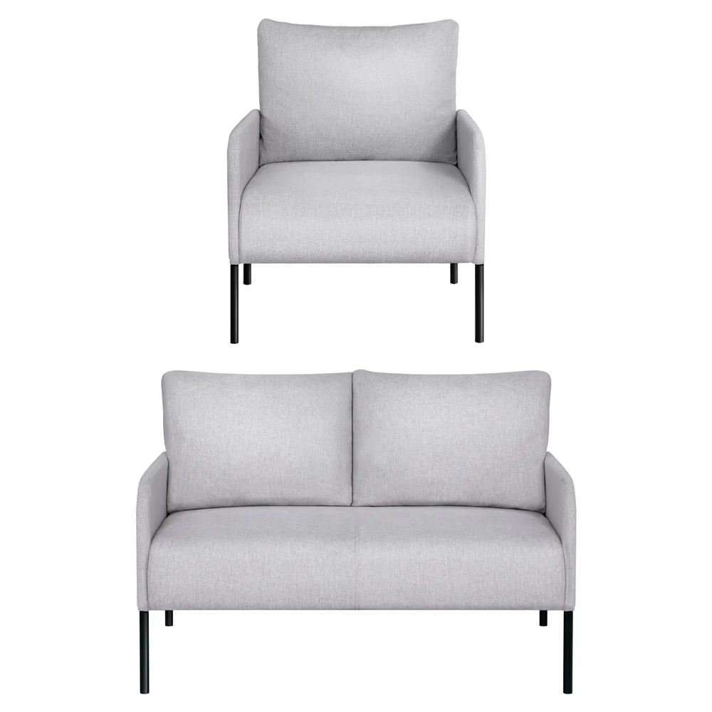 Artiss Armchair 4 Seater Sofa Set Pillow Gery Kane - Image 3