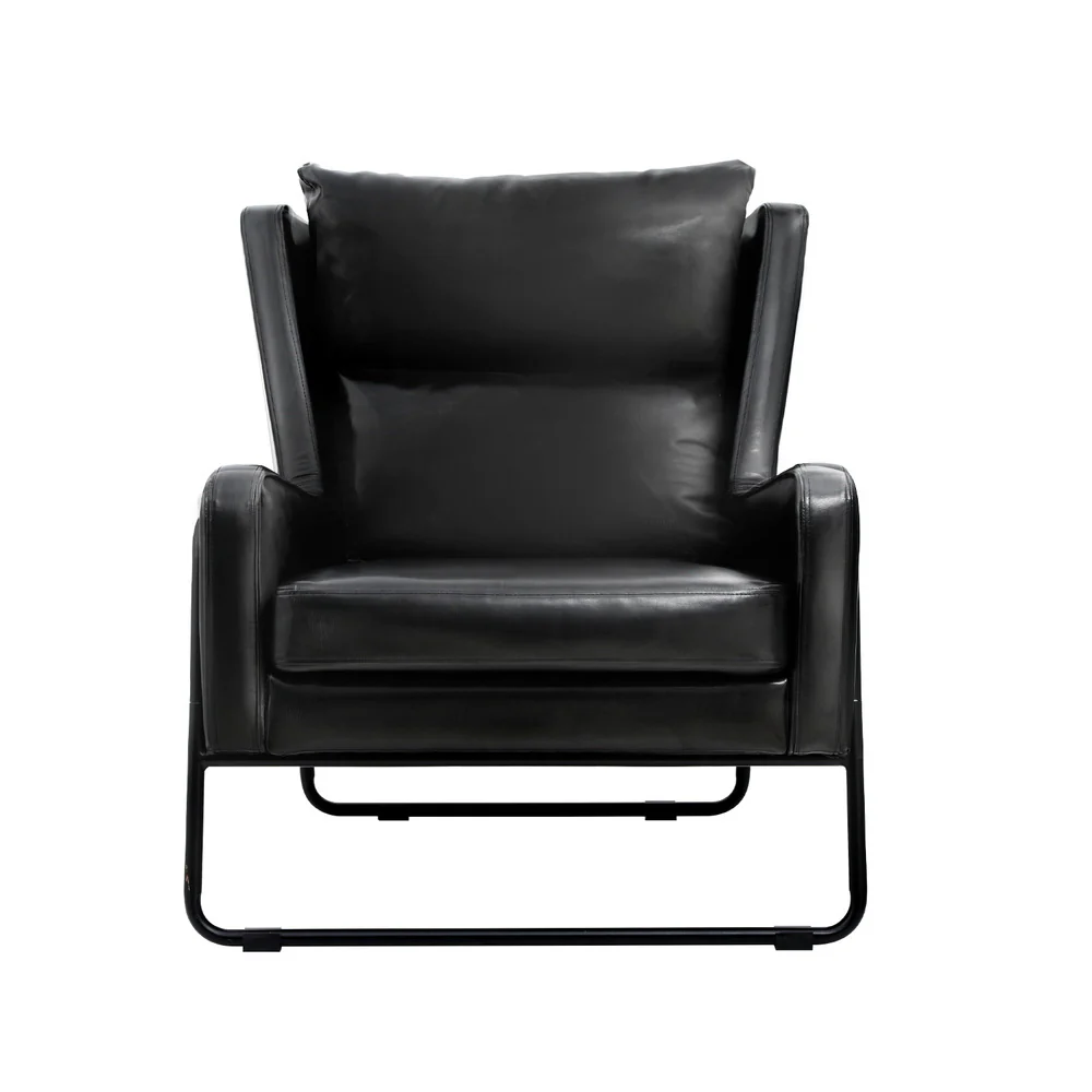 Artiss Armchair Accent Chair PU Leather Wingback Black - Image 4