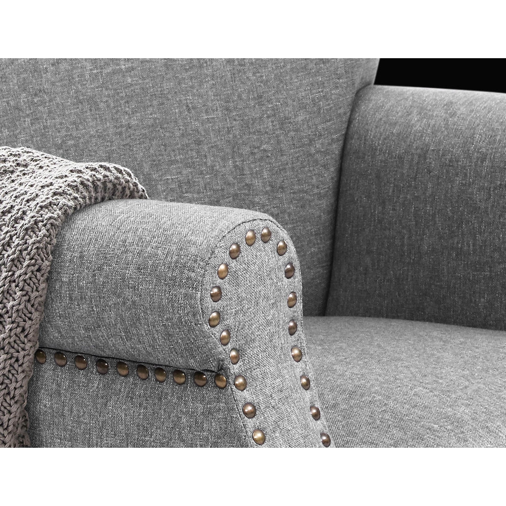 Artiss Oliver Armchair - Grey - Image 6