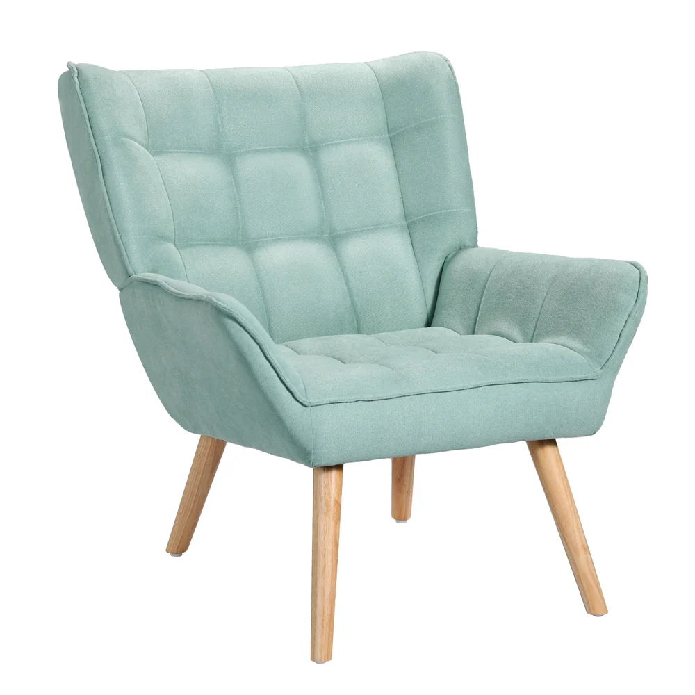 Artiss Armchair Blue Linen Fabric Cindy - Image 2