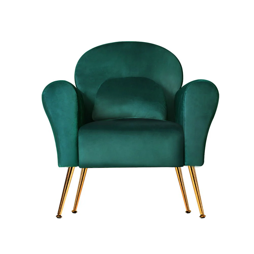 Artiss Armchair Green Velvet Caroline - Image 3