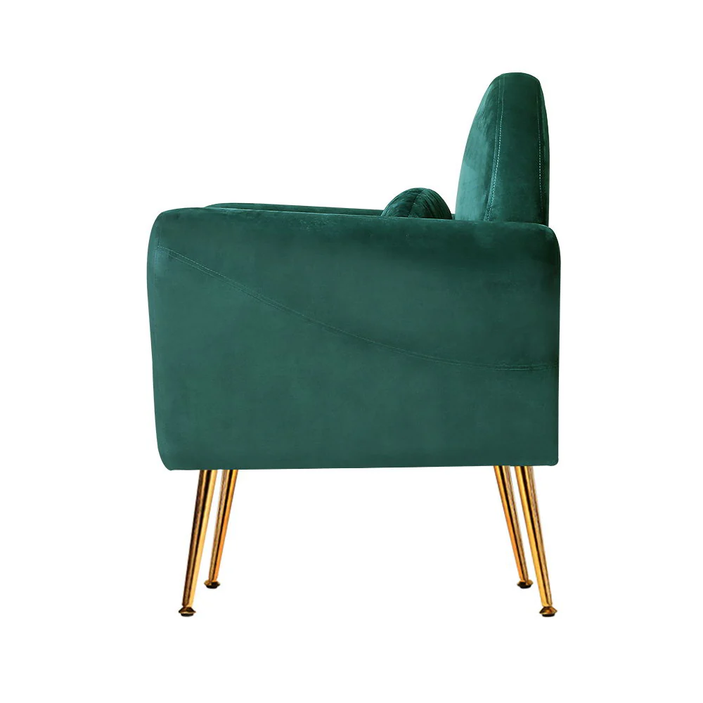 Artiss Armchair Green Velvet Caroline - Image 4