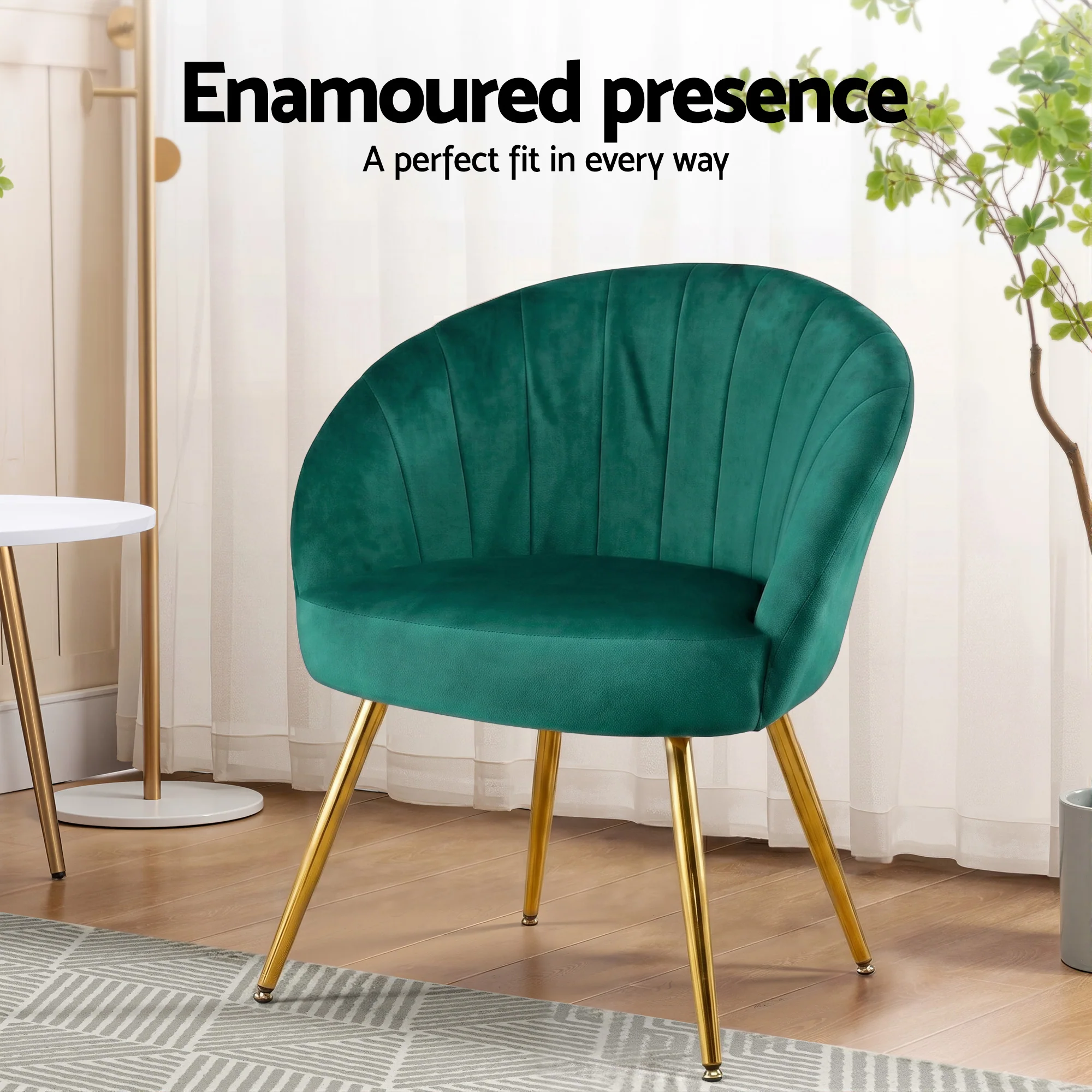 Artiss Armchair Velvet Green Eloise - Image 5