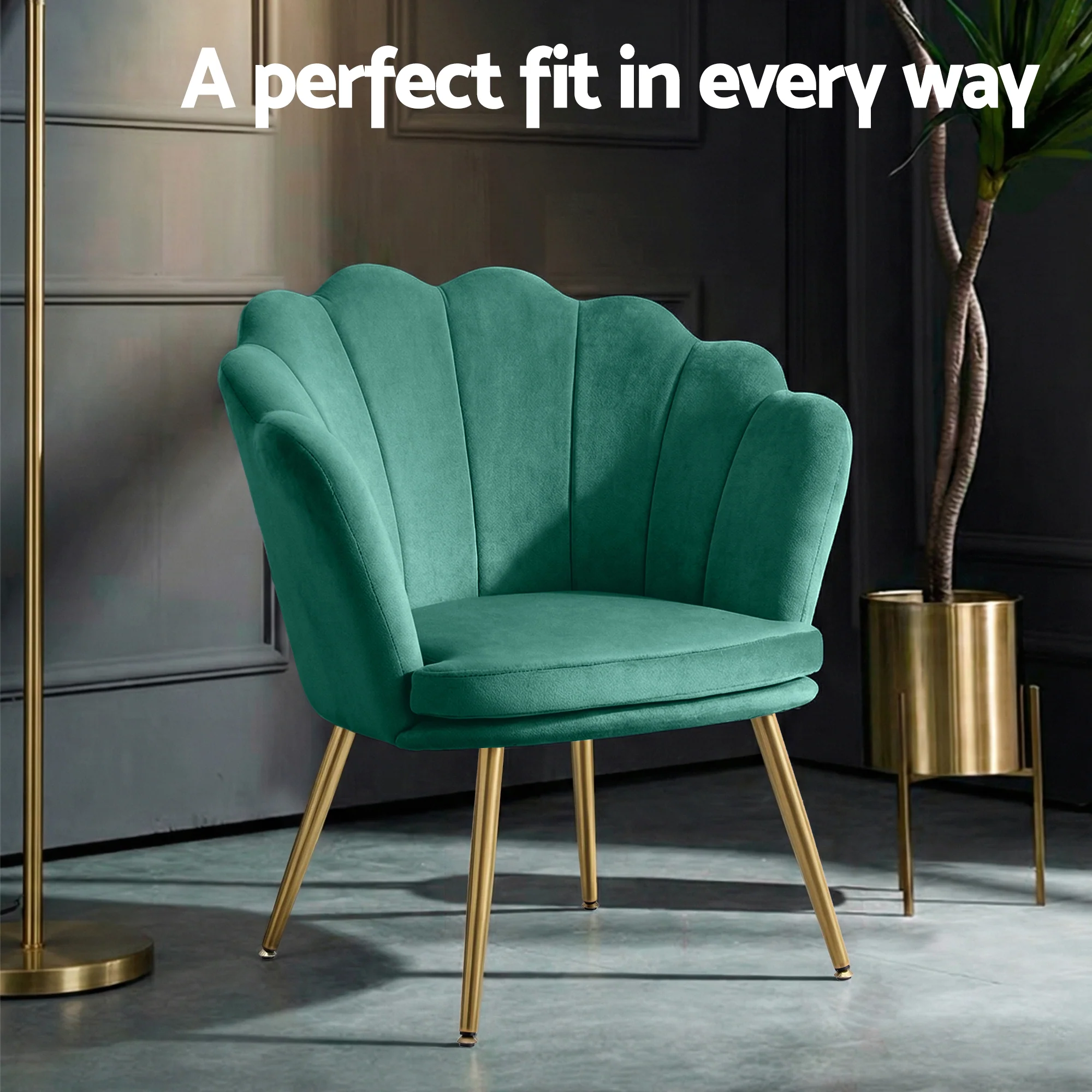 Artiss Armchair Velvet Green Callista - Image 4