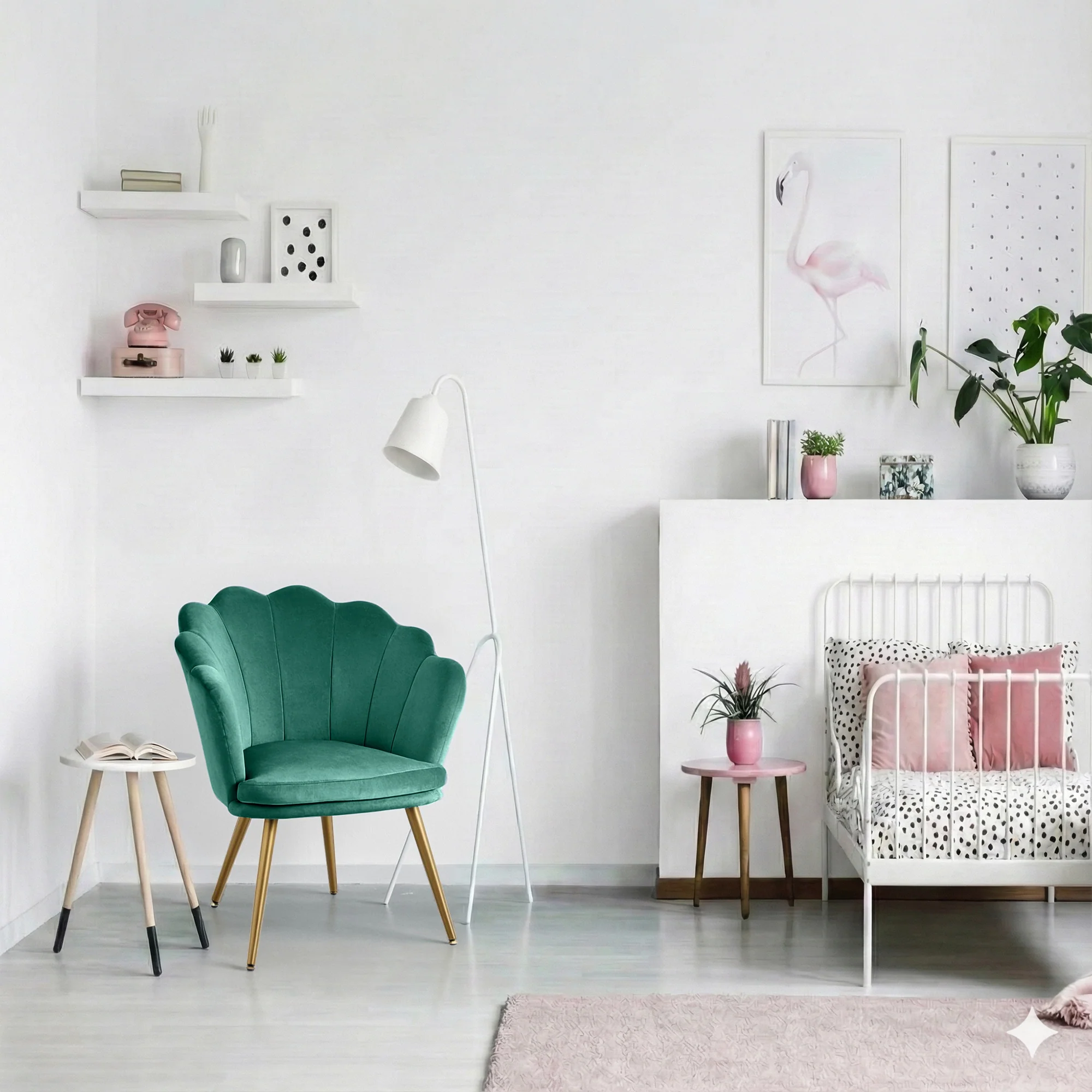 Artiss Armchair Velvet Green Callista - Image 8