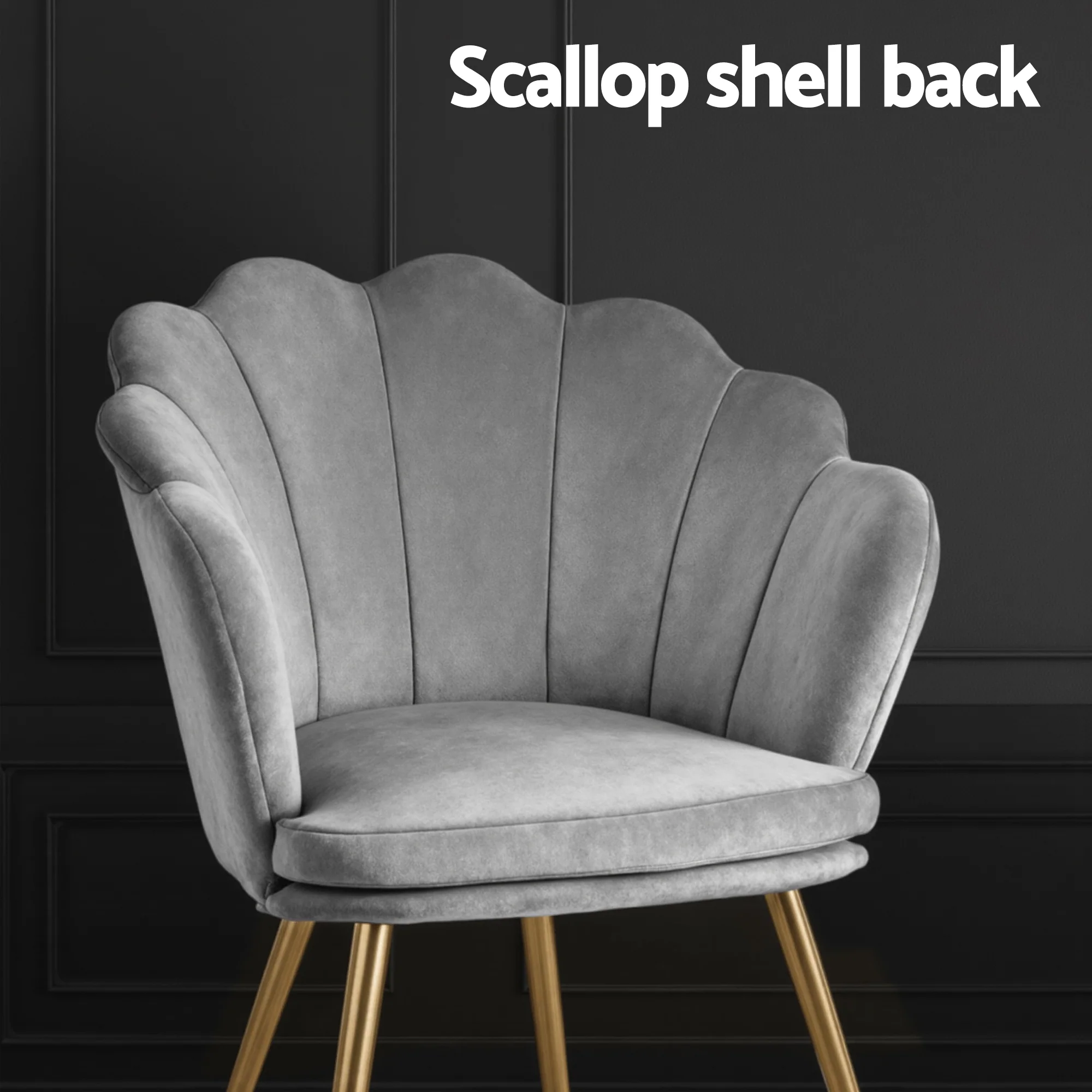 Artiss Armchair Velvet Grey Callista - Image 7