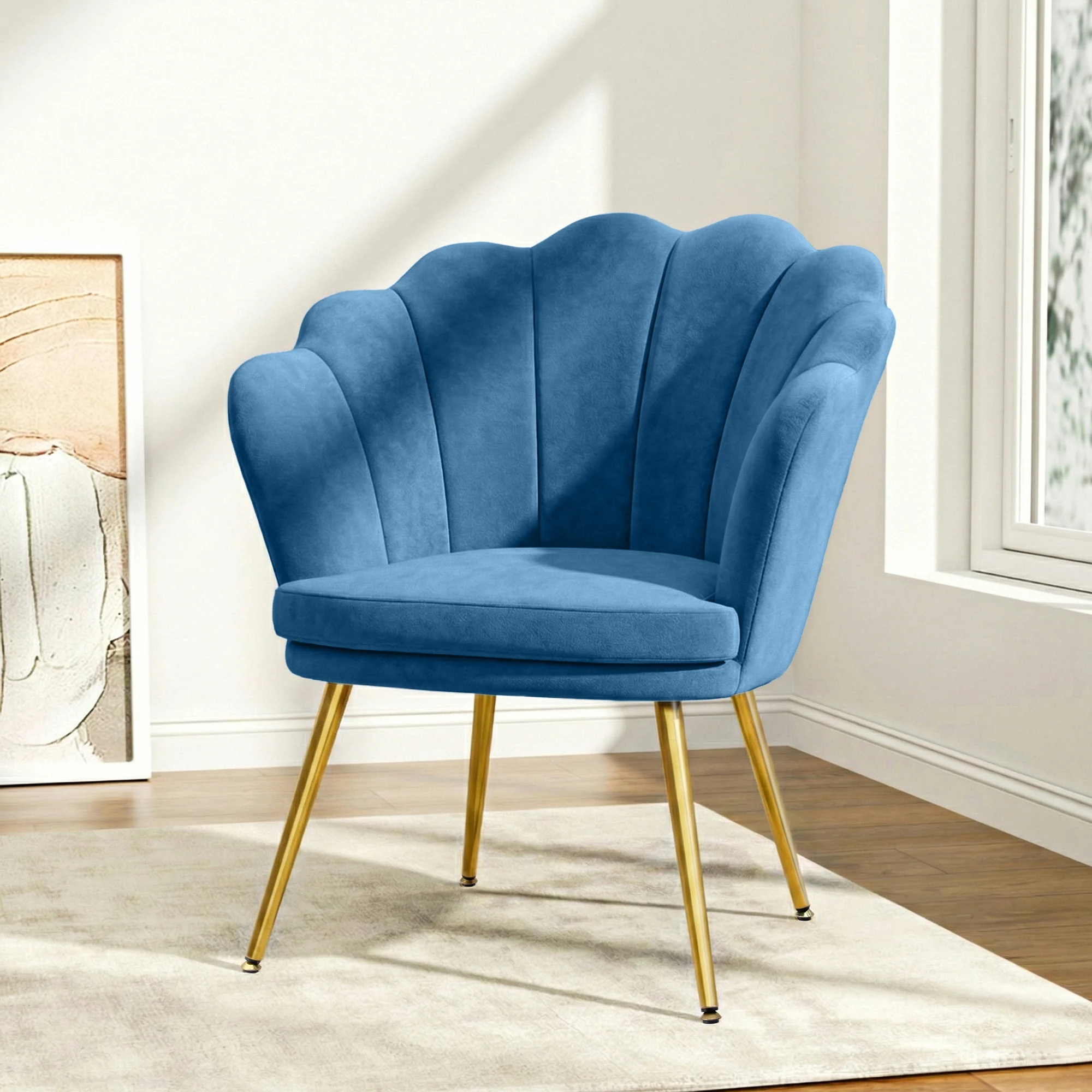 Artiss Armchair Velvet Blue Callista - Image 9